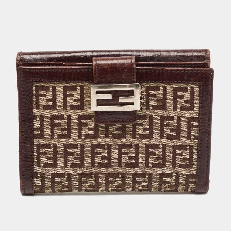 Fendi Brown and Black Forever Envelope Pouch