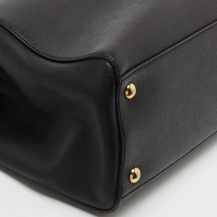 Pre Owned Fendi Black Leather Small 2Jours Tote