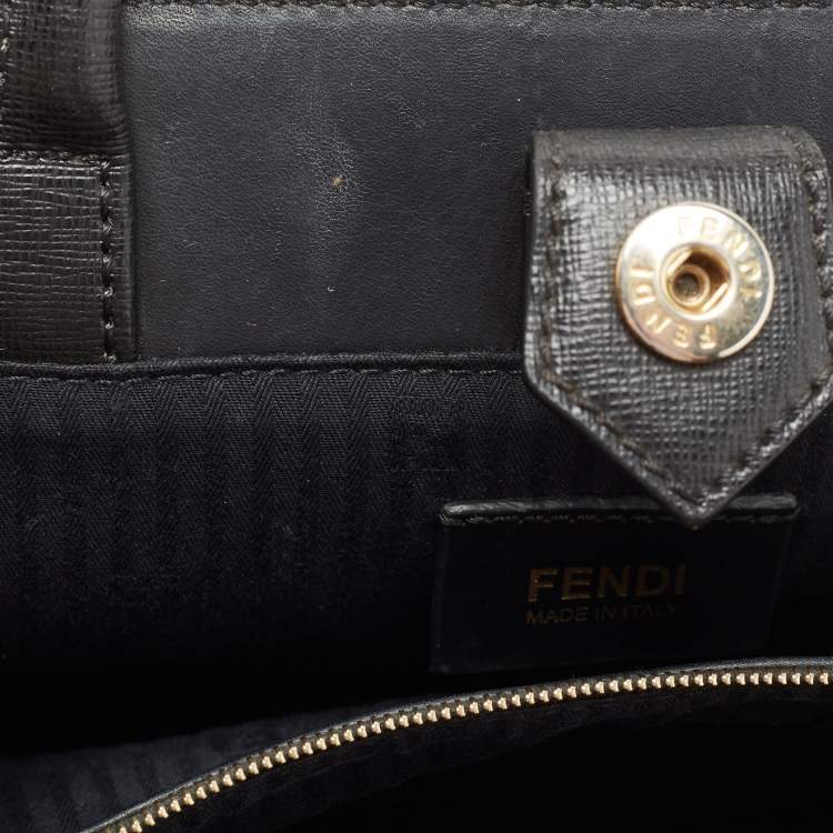 Pre Owned Fendi Black Leather Small 2Jours Tote