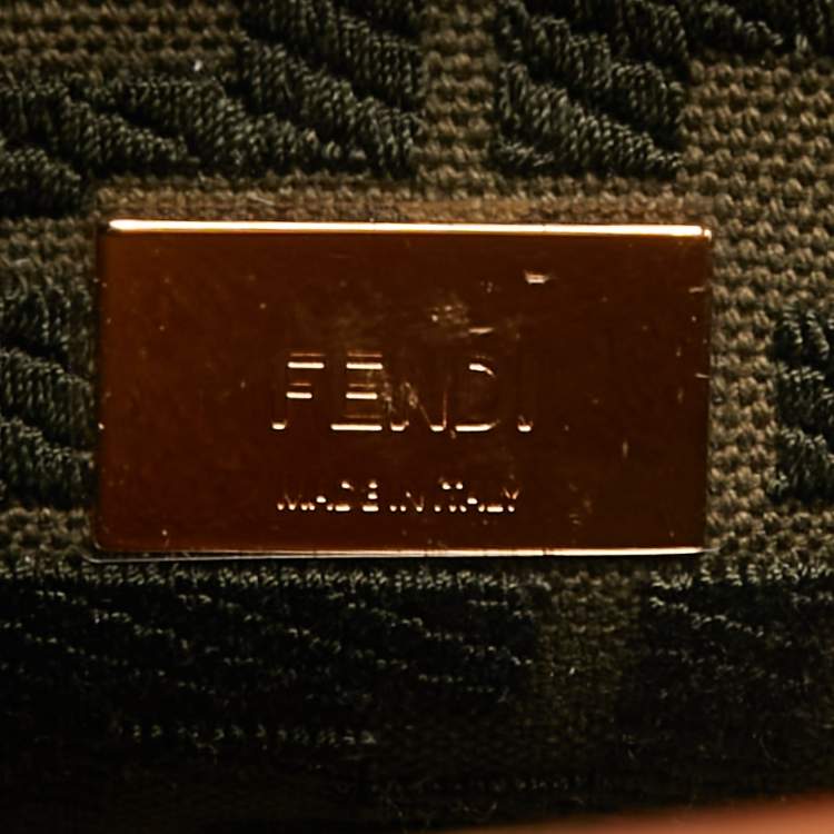 مملوكة مسبقًا Fendi Brown Leather Mini Iconic Peekaboo Top Handle Bag