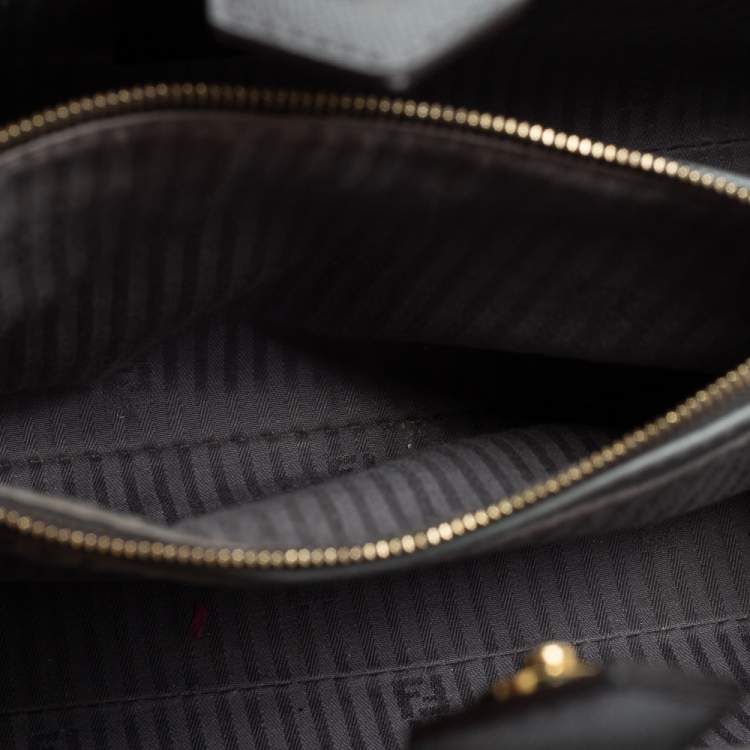 Pre Owned Fendi Grey Leather Small 2Jours Tote