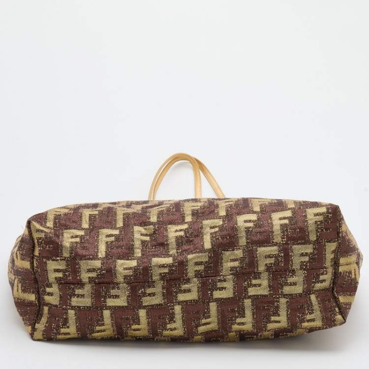 Pre Owned Fendi Multicolor Zucca Brocade Fabric Shopper Tote