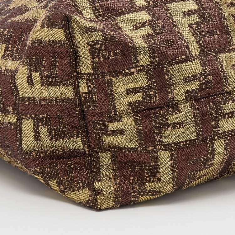Pre Owned Fendi Multicolor Zucca Brocade Fabric Shopper Tote