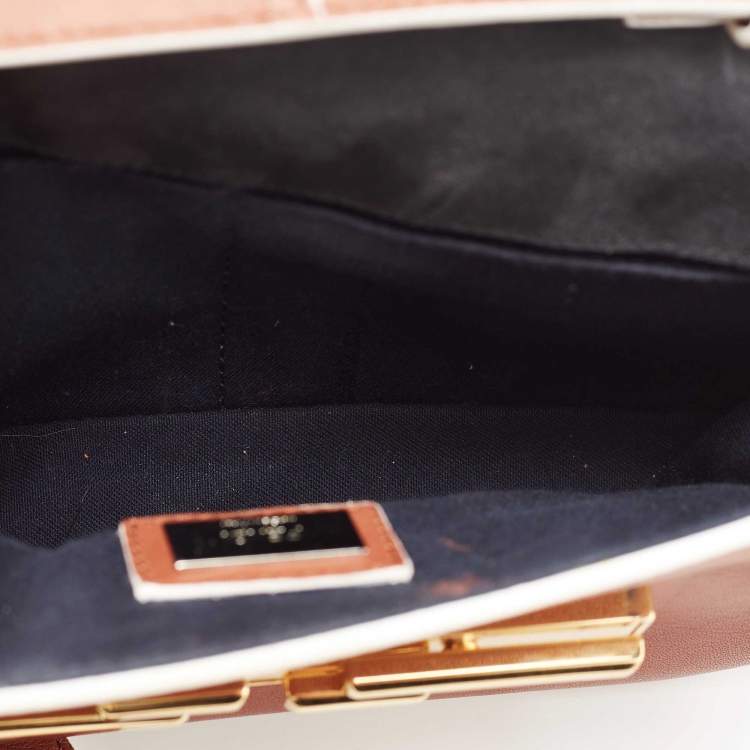 Pre Owned Fendi Brown Fur and Leather 3 Baguette Crossbody Bag