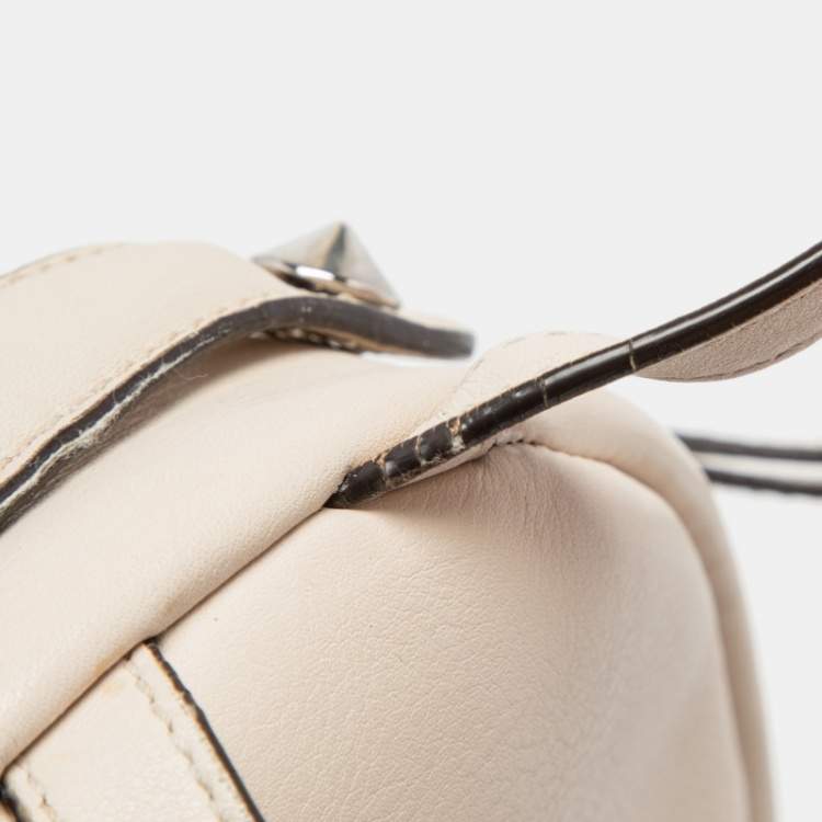 Pre Owned Fendi Cream Leather Mini Flowerland Backpack