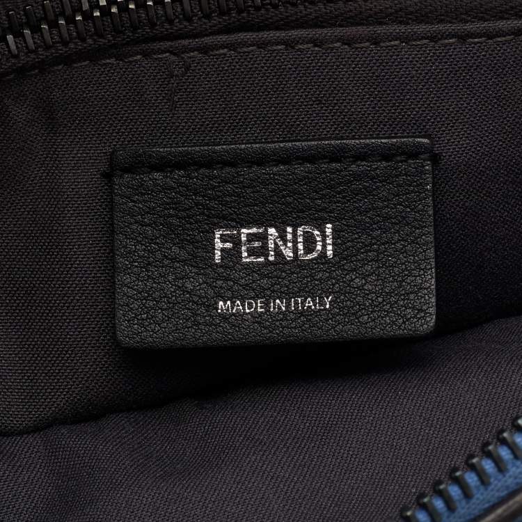 Pre Owned Fendi Blue Leather Mini By The Way Embellished Shoulder Bag