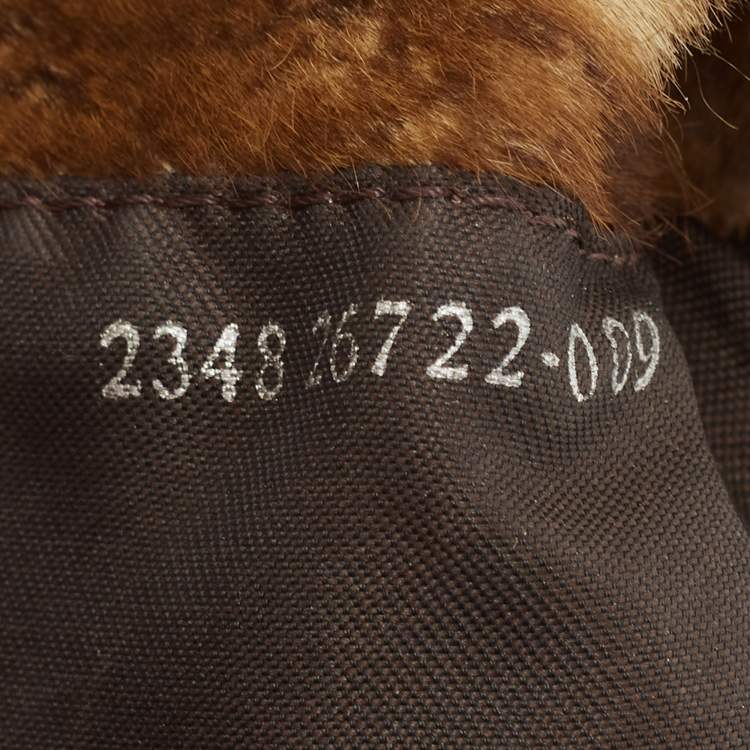 Pre Owned Fendi Brown/Beige Calfhair and Leather Baguette Bag