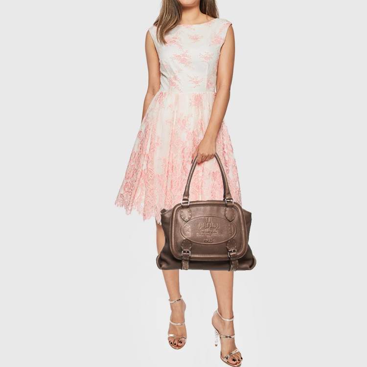 Pre Owned Fendi Brown Selleria Leather Tote