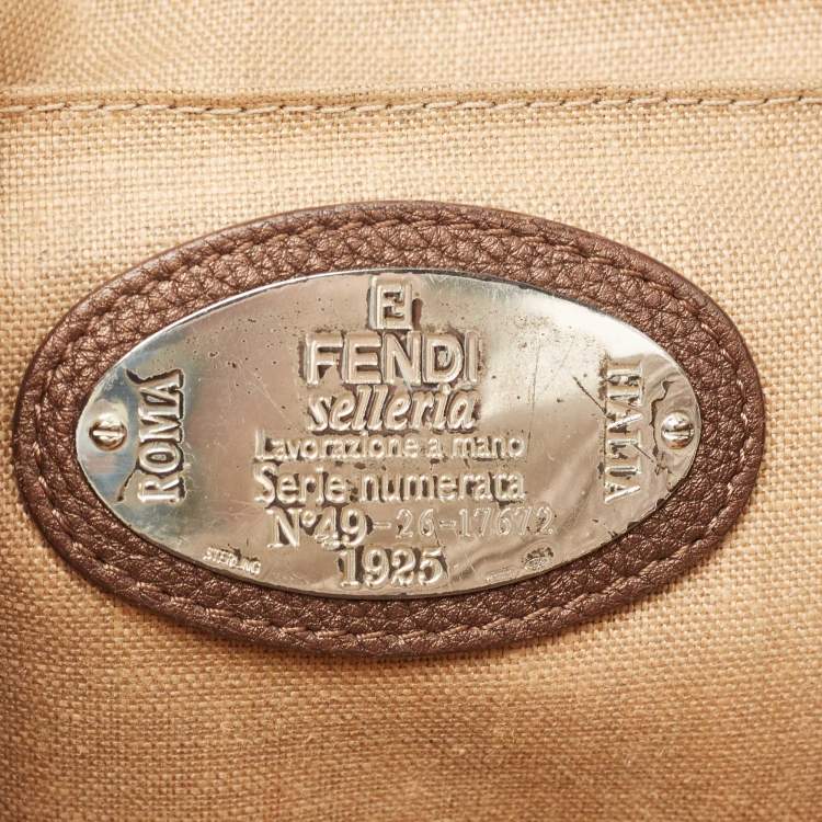 Pre Owned Fendi Brown Selleria Leather Tote
