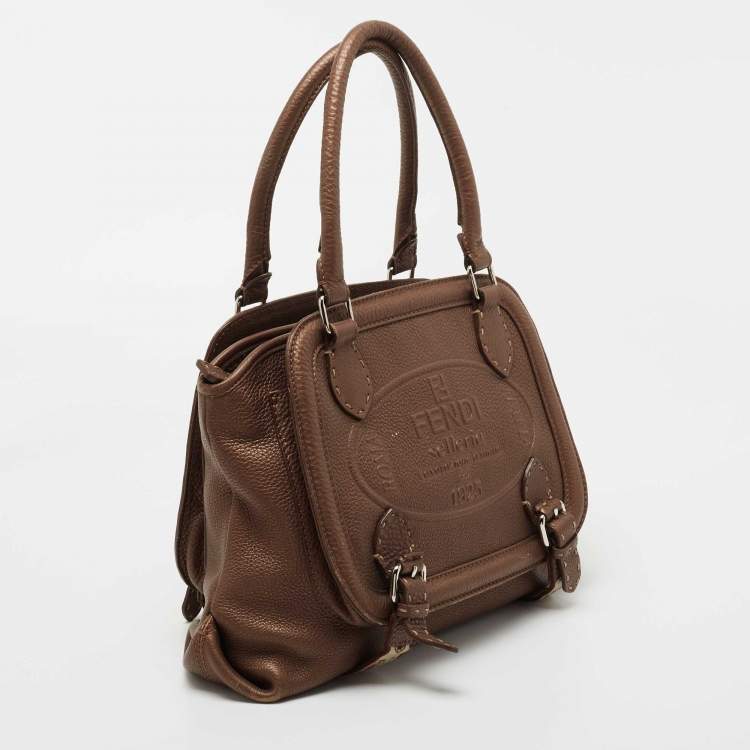 Pre Owned Fendi Brown Selleria Leather Tote