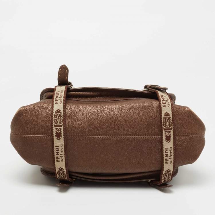 Pre Owned Fendi Brown Selleria Leather Tote
