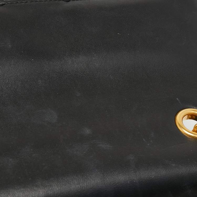 Pre Owned Fendi Black Leather Baguette Shoulder Bag