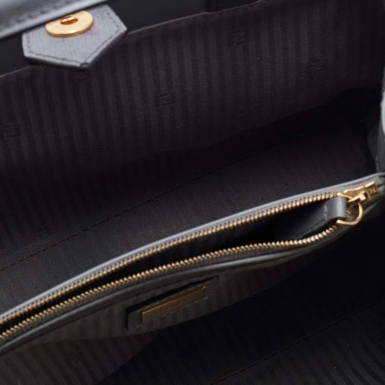 Pre Owned Fendi Grey Leather Petite Sac 2Jours Tote