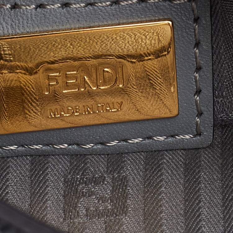 Pre Owned Fendi Grey Leather Petite Sac 2Jours Tote