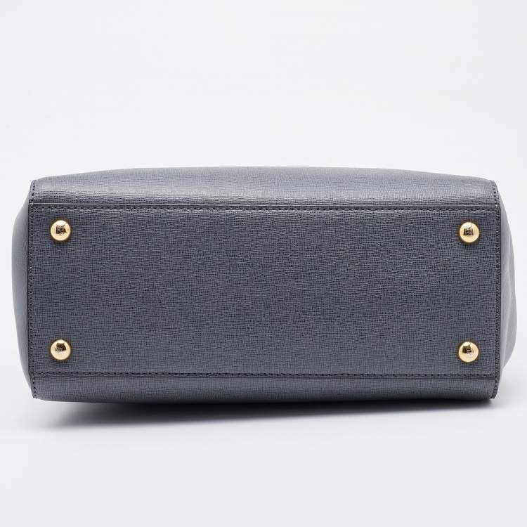 Pre Owned Fendi Grey Leather Petite Sac 2Jours Tote