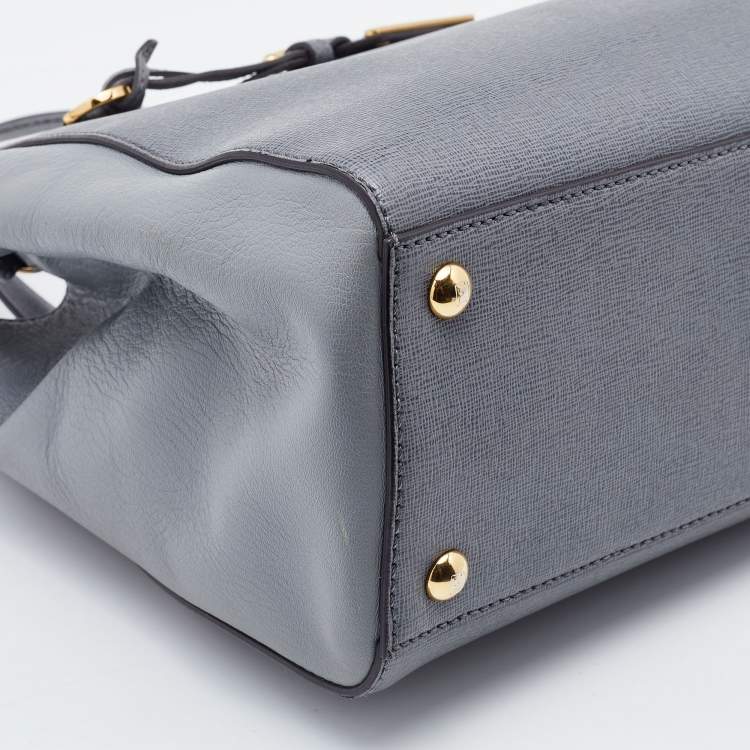 Pre Owned Fendi Grey Leather Petite Sac 2Jours Tote