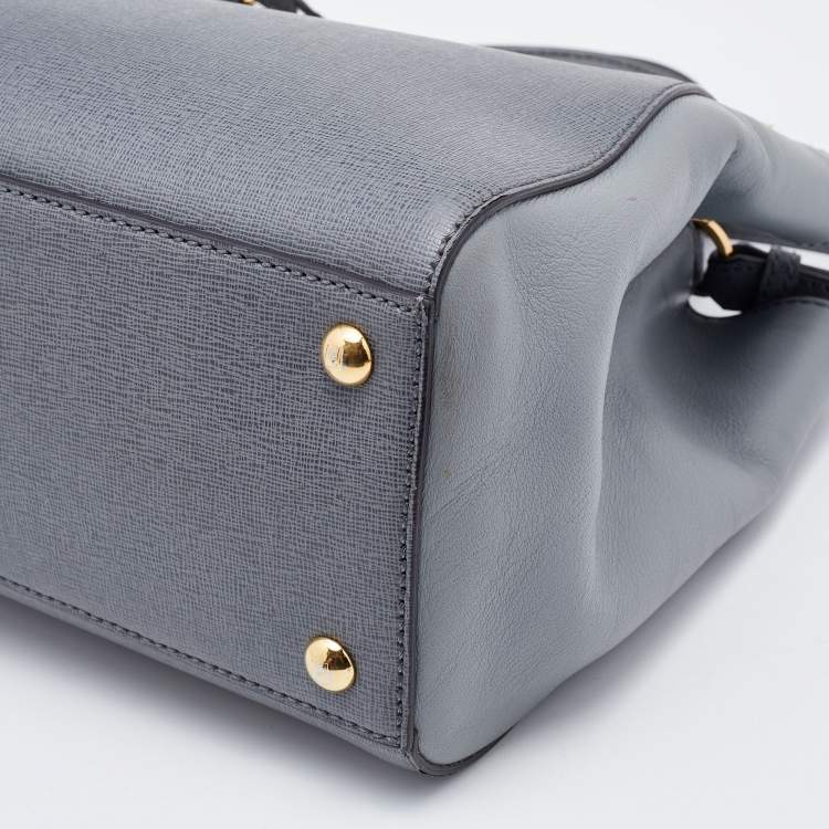 Pre Owned Fendi Grey Leather Petite Sac 2Jours Tote