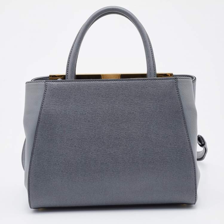 Pre Owned Fendi Grey Leather Petite Sac 2Jours Tote