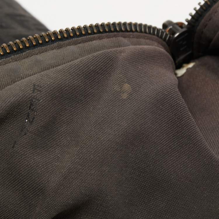 Pre Owned Fendi Black Zucca Canvas and Leather Hobo
