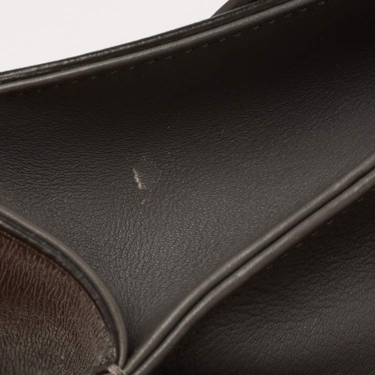 Pre Owned Fendi Grey Leather Small Demi Jour Top Handle Bag