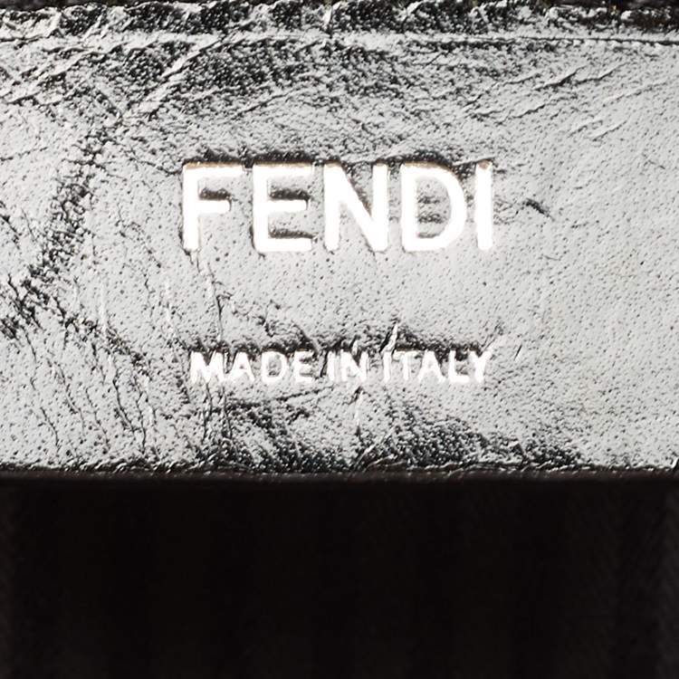 Pre Owned Fendi Grey Leather Small Demi Jour Top Handle Bag