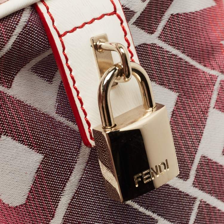 Pre Owned Fendi Multicolor Canvas and Leather Bauletto Satchel