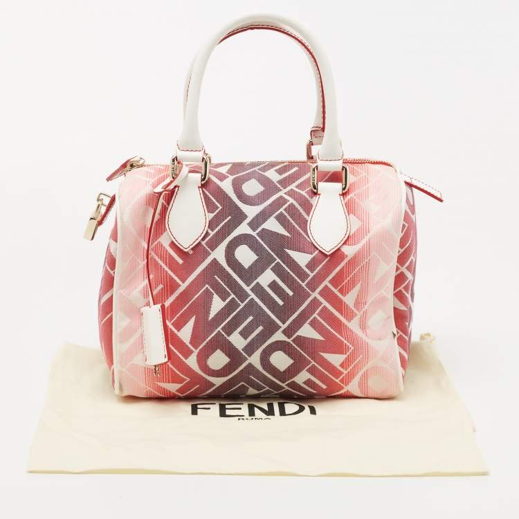 Pre Owned Fendi Multicolor Canvas and Leather Bauletto Satchel
