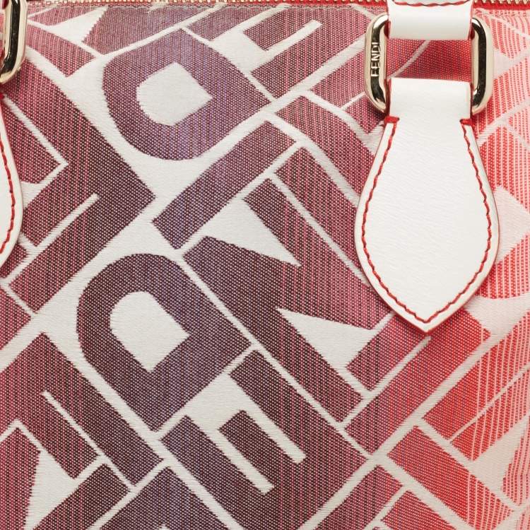 Pre Owned Fendi Multicolor Canvas and Leather Bauletto Satchel