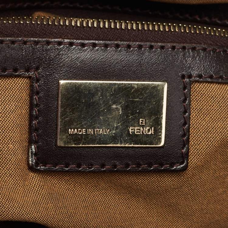 Pre Owned Fendi Brown Zucca Canvas and Leather Chef Shoulder Bag