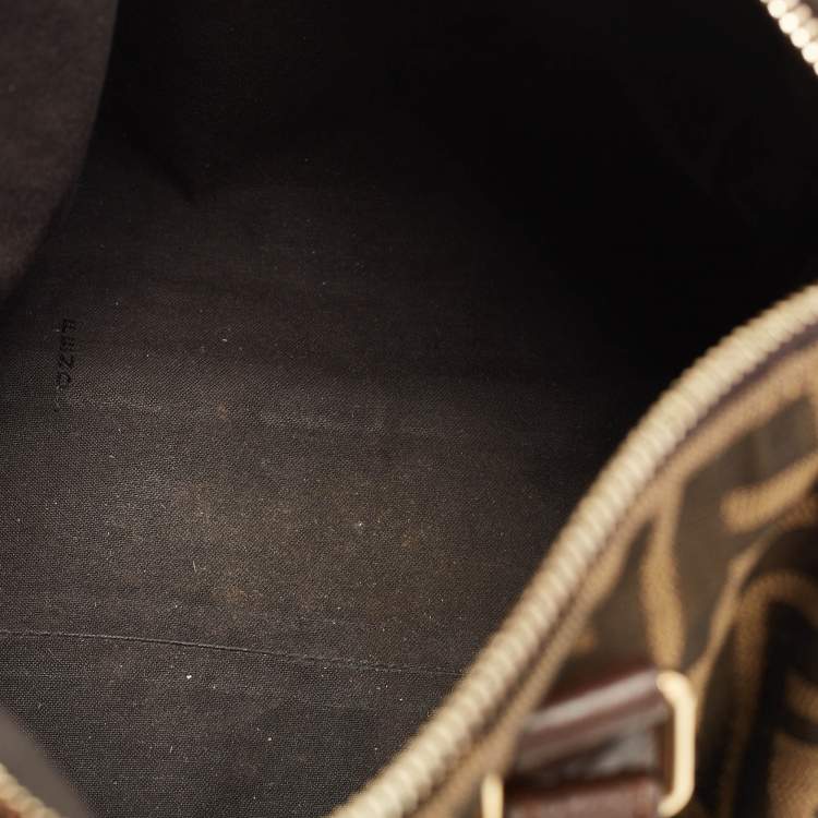 Pre Owned Fendi Tobacco Zucca Canvas and Leather Satchel 