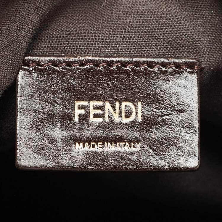 Pre Owned Fendi Tobacco Zucca Canvas and Leather Satchel 