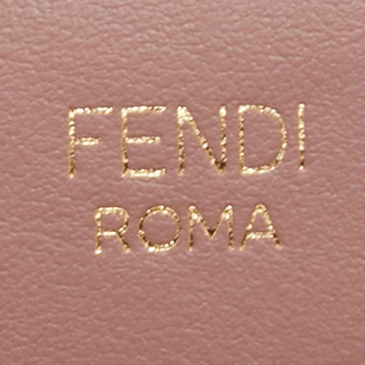 Pre Owned Fendi Dusty Pink/Black Leather Small Runaway Top Handle Bag