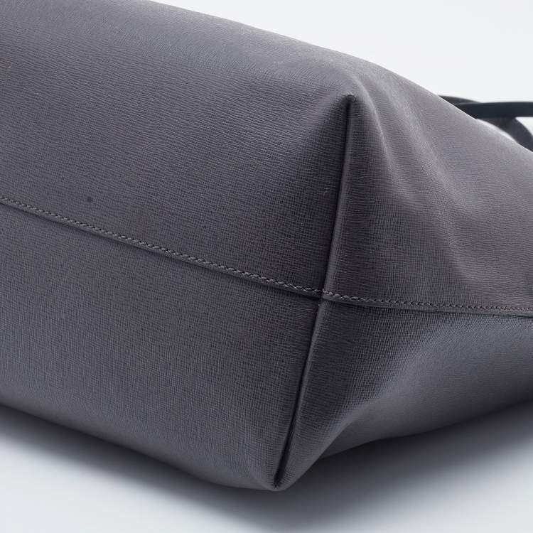 Pre Owned Fendi Grey/Fuchsia Leather Monster Roll Tote