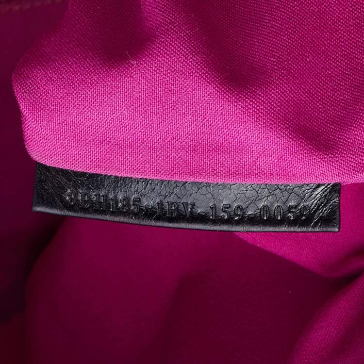 Pre Owned Fendi Grey/Fuchsia Leather Monster Roll Tote
