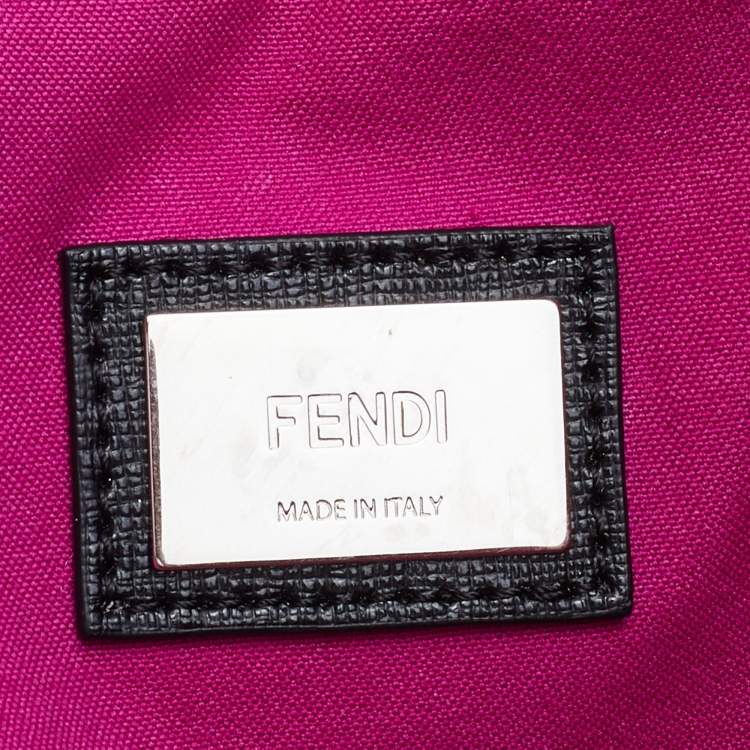 Pre Owned Fendi Grey/Fuchsia Leather Monster Roll Tote