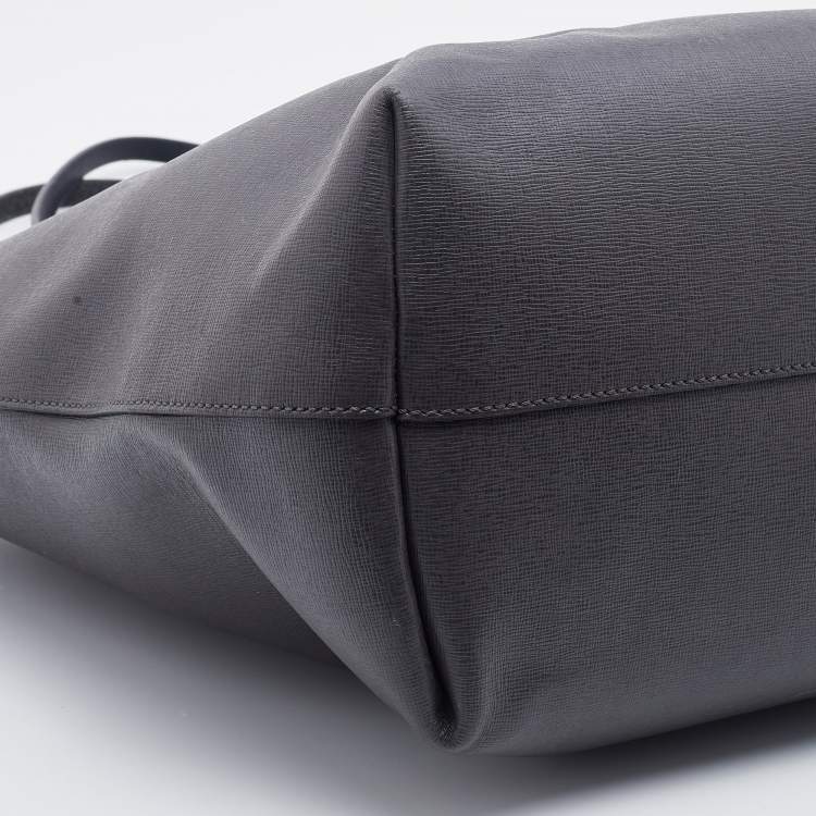 Pre Owned Fendi Grey/Fuchsia Leather Monster Roll Tote