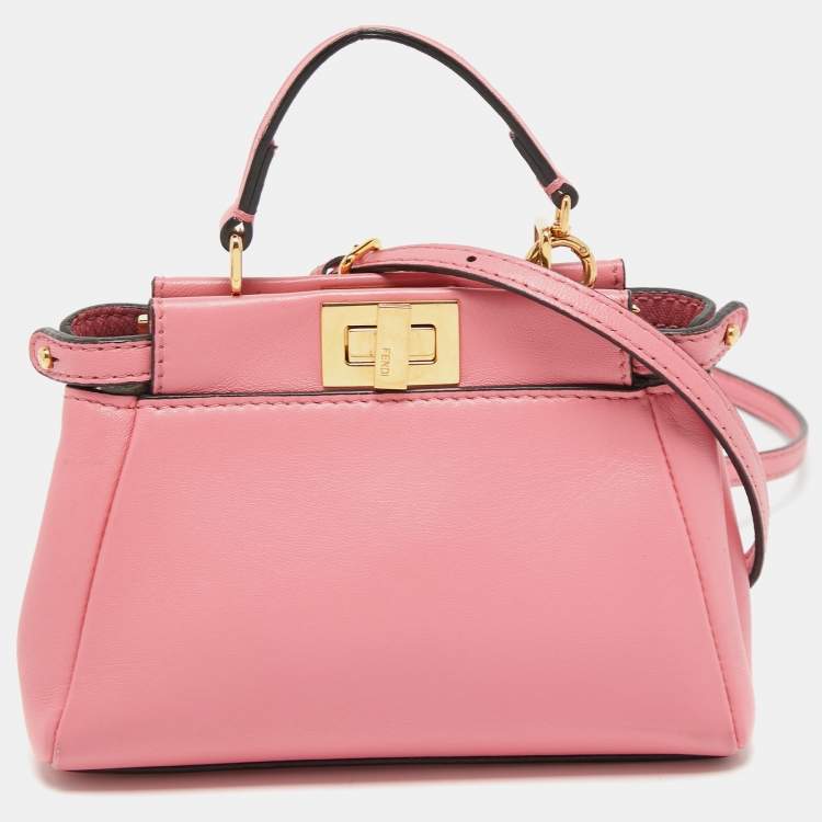 Fendi Pink Leather Micro Peekaboo Crossbody Bag Fendi | TLC