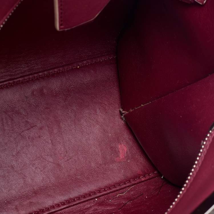 Pre Owned Fendi Burgundy Leather Mini 3Jours Tote