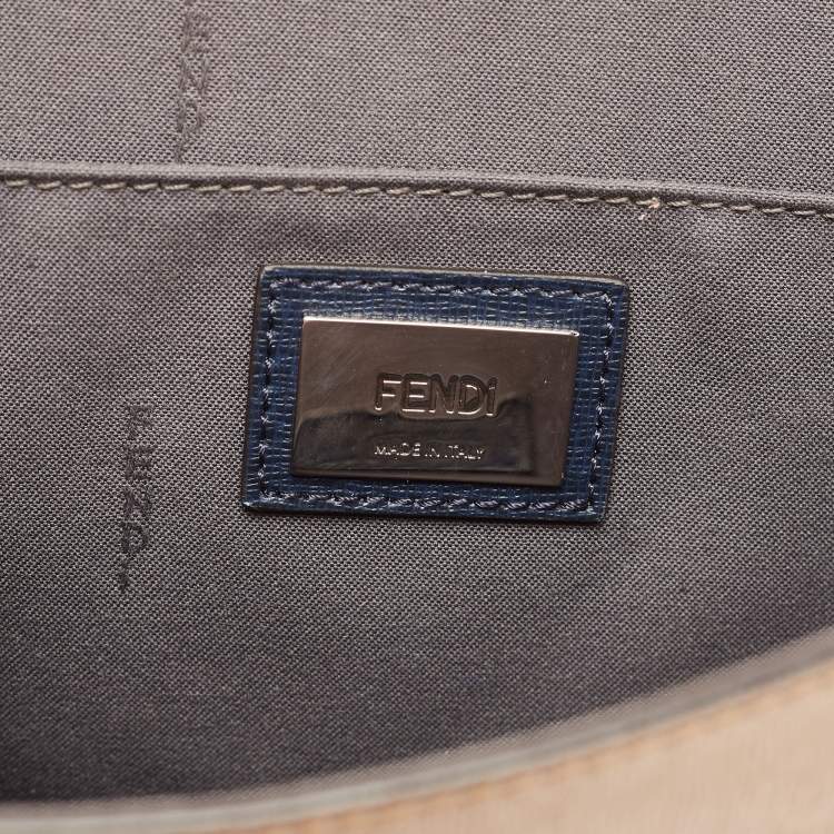 Pre Owned Fendi Multicolor Textured Leather Small Demi Jour Top Handle Bag