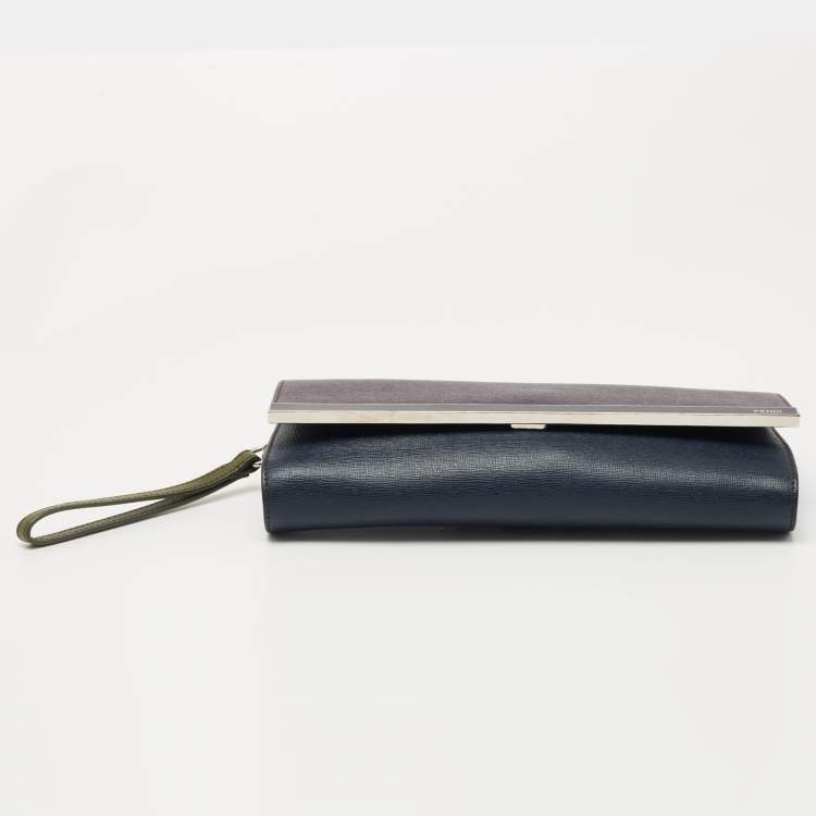 Pre Owned Fendi Multicolor Leather Rush Wristlet Clutch