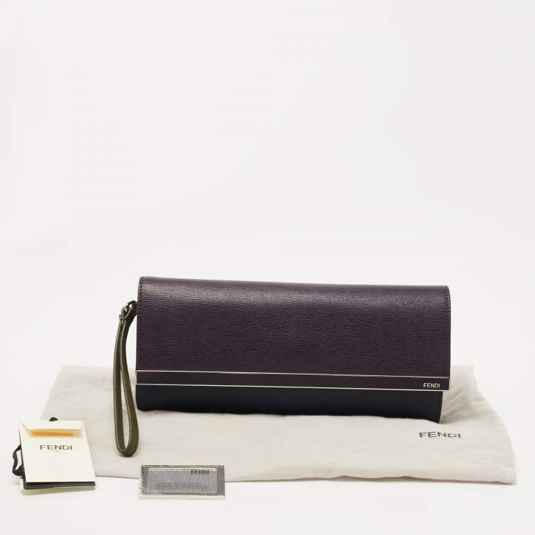 Pre Owned Fendi Multicolor Leather Rush Wristlet Clutch