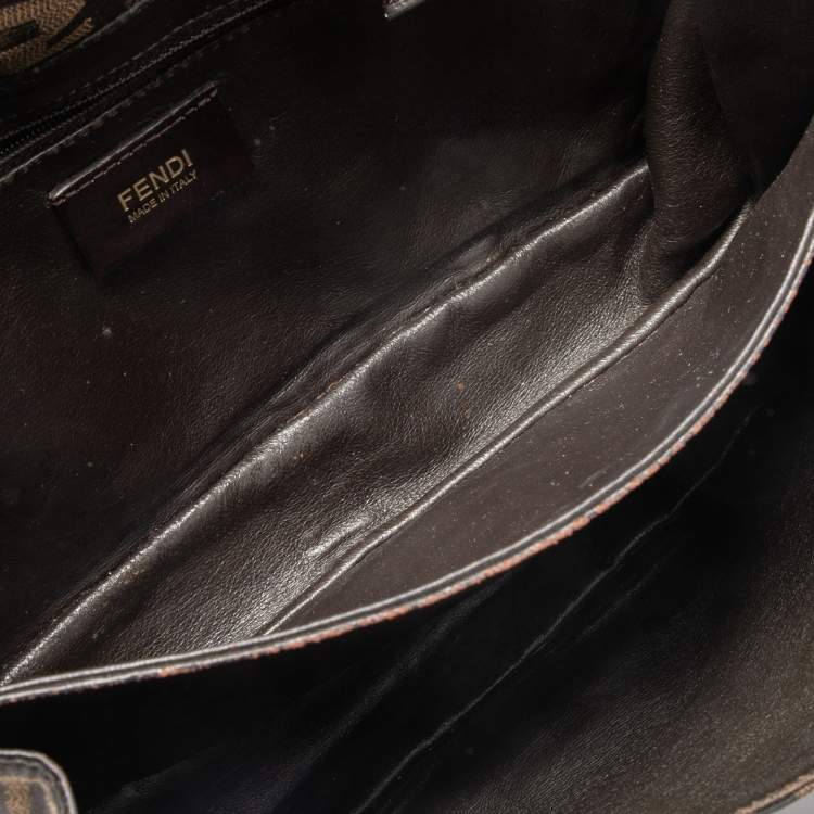 Pre Owned Fendi Tobacco Zucca Canvas and Leather Classico No. 1 Top Handle Bag