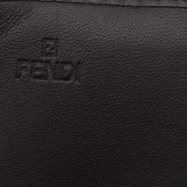 Pre Owned Fendi Tobacco Zucca Canvas and Leather Flap Continental Wallet