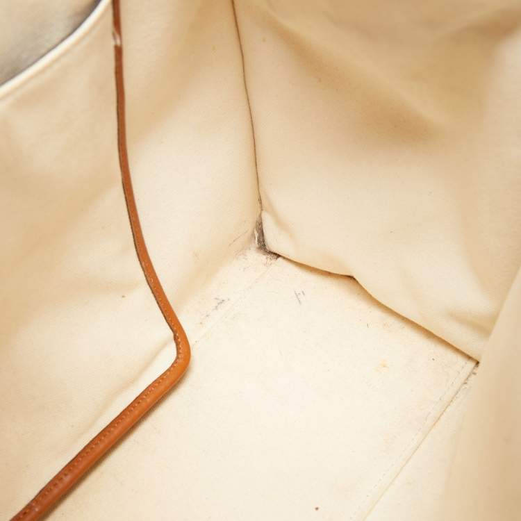 Pre Owned Fendi Brown/Off White FF Embroidery Canvas Medium X Shopper Tote