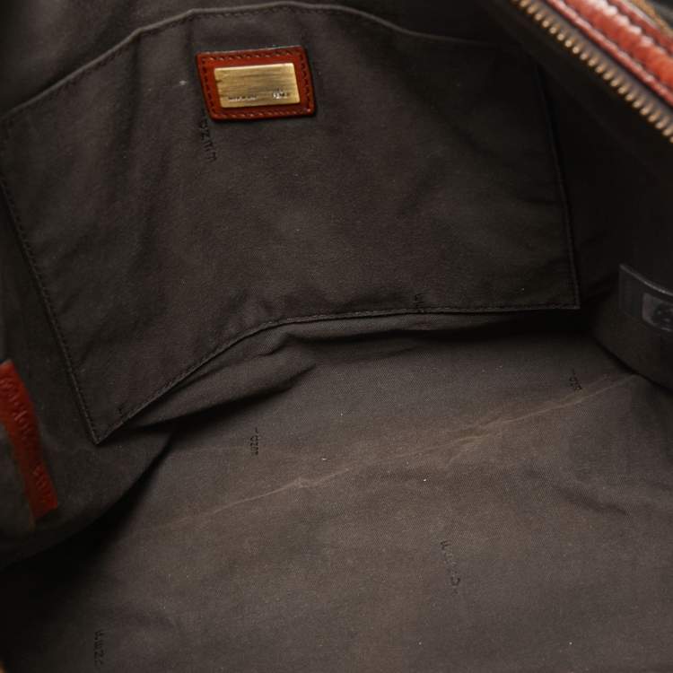 Pre Owned Fendi Brown/Tobacco Zucca Canvas Pocket Laptop Bag