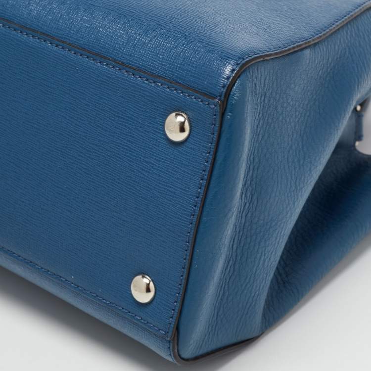 مملوكة مسبقًا Fendi Blue Leather Pettit 2jours Tote