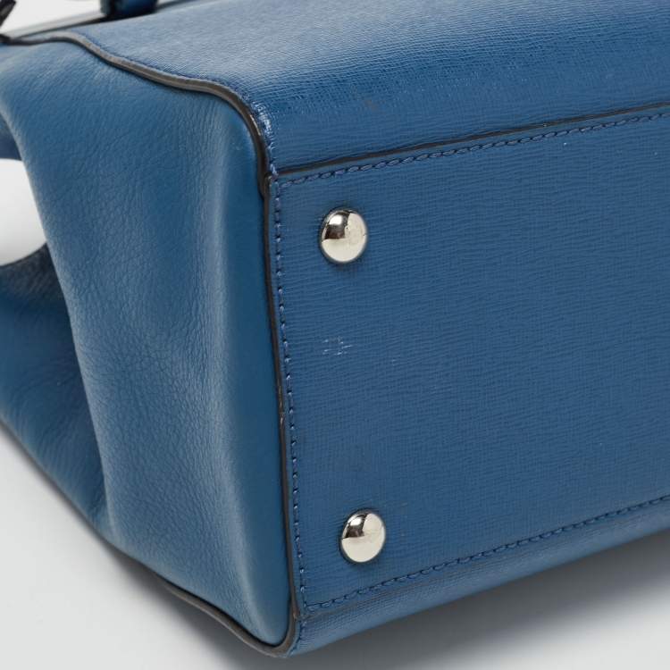 مملوكة مسبقًا Fendi Blue Leather Pettit 2jours Tote