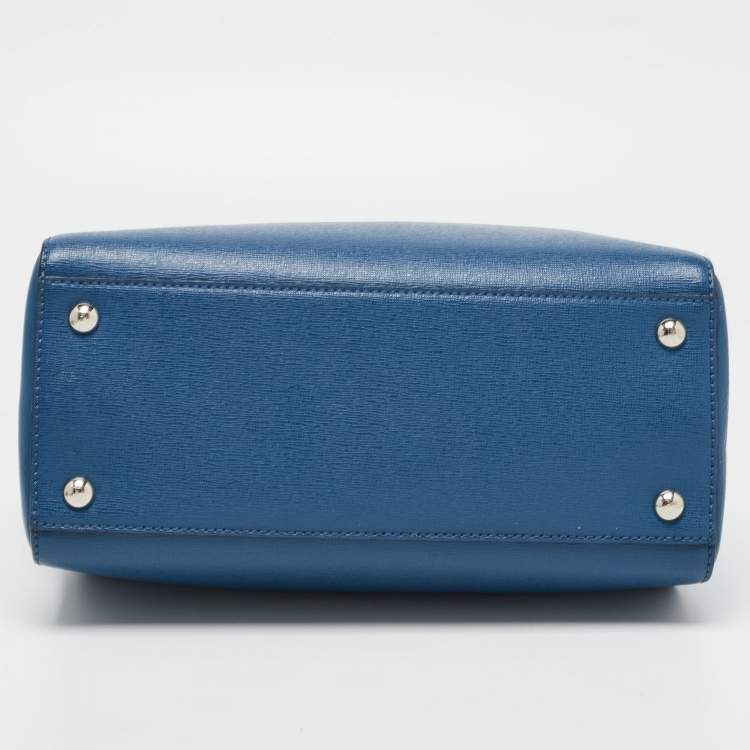 مملوكة مسبقًا Fendi Blue Leather Pettit 2jours Tote