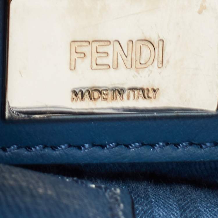 مملوكة مسبقًا Fendi Blue Leather Pettit 2jours Tote