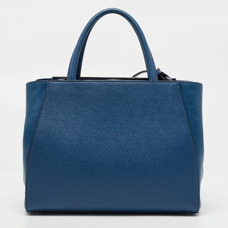 مملوكة مسبقًا Fendi Blue Leather Pettit 2jours Tote